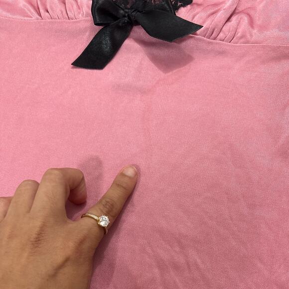 Express Womens Small Vintage Y2k Lace Pink Tank Top Blouse Fairy Girly Party - Picture 3 of 6